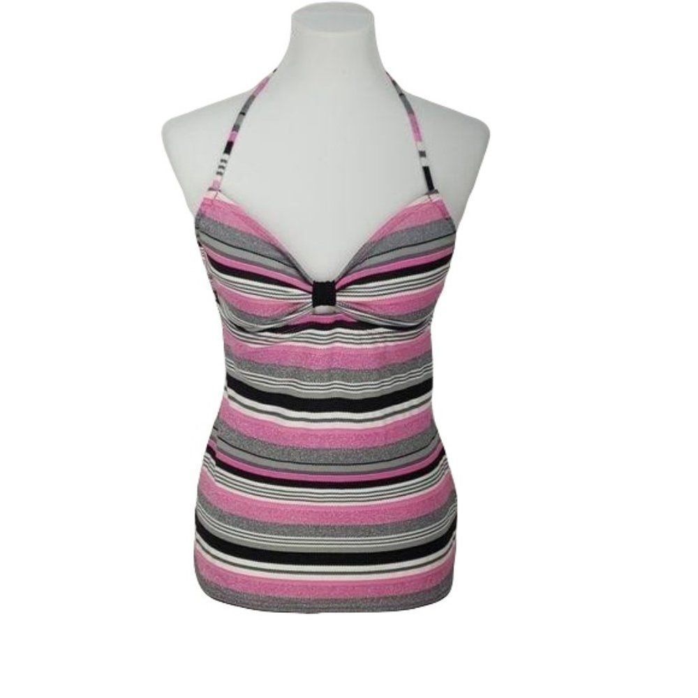 Candies Pink Black &Silver large Tankini Swimsuit Bikini bathing suit